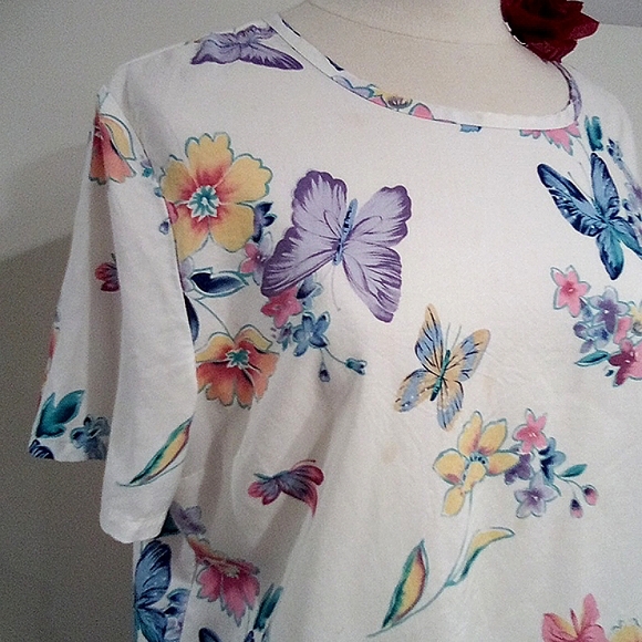 Vintage Butterfly  Grannie-core Short sleeve Top - Picture 3 of 12